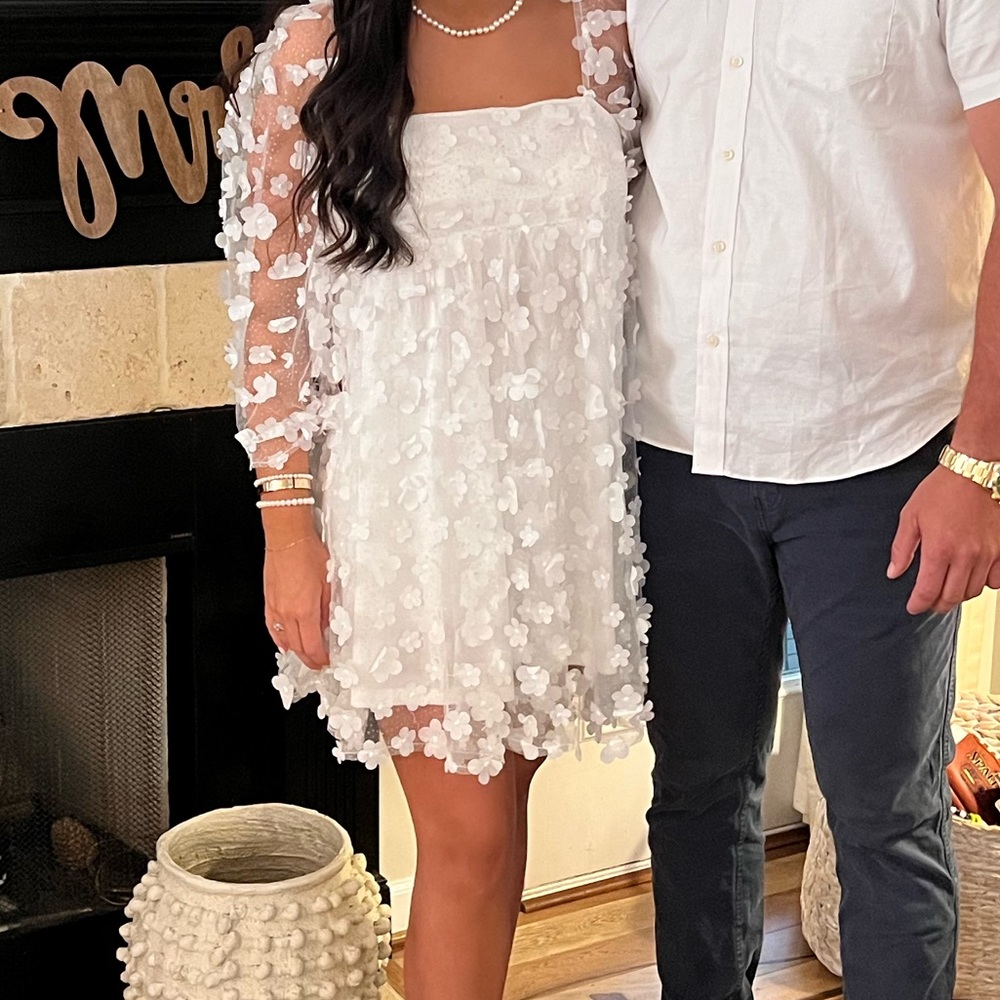 White floral dress